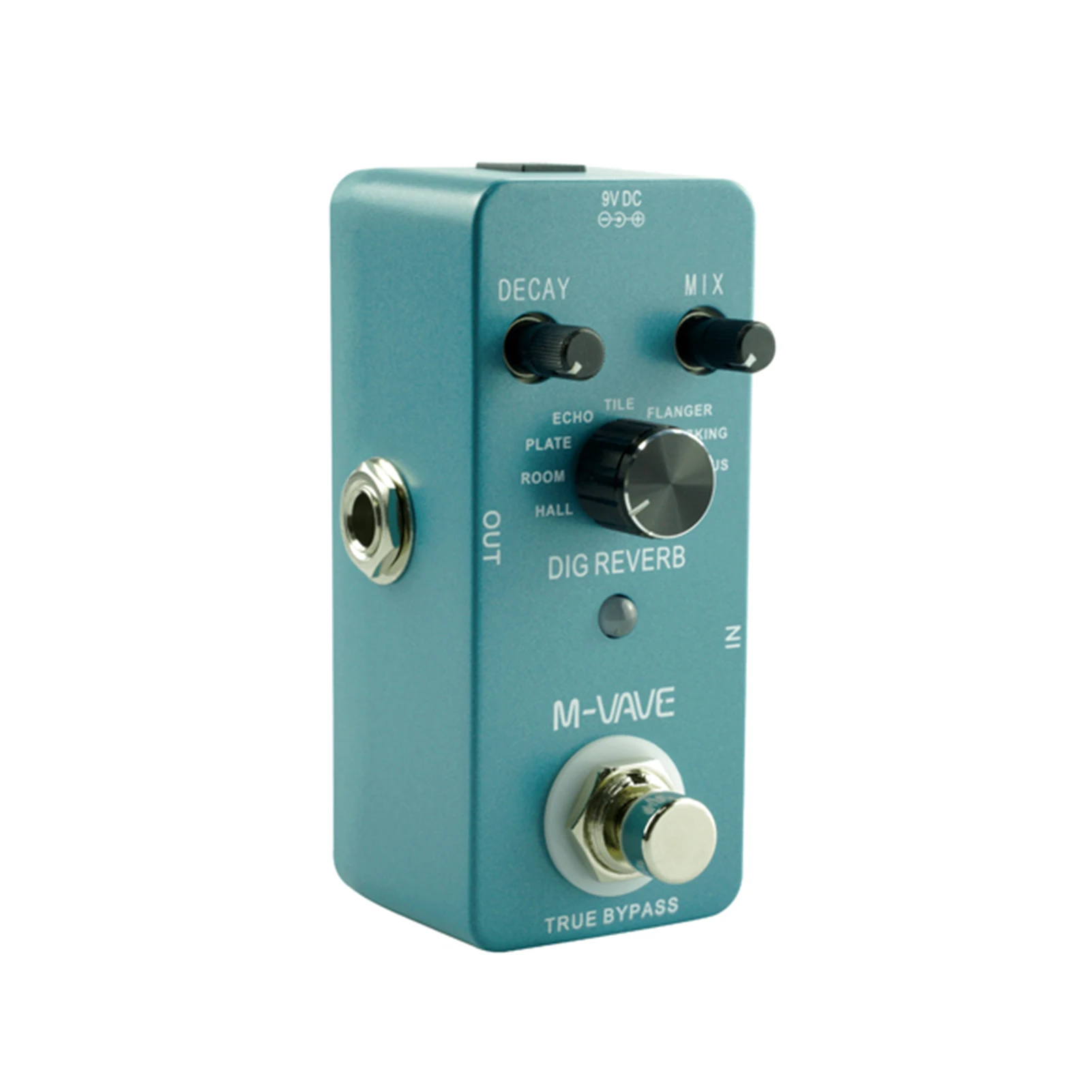 M-VAVE DIG REVERB Digital Reverb Guitar Effect Pedal 9 Reverb Types Decay & Mix Control True Bypass Full Metal Shell