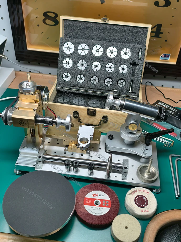 Multifunctional Lathe Milling Machine Grinder Polisher 6 in 1 with Grinding Wheel for Watch Case Refurbishment DIY Jewelry