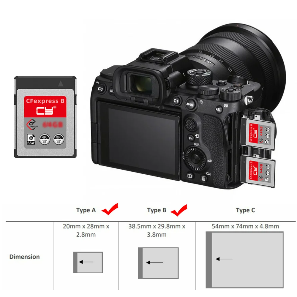 USB3.0 Type-A USB3.1 Type-C to CF Express Extension Card Reader CFE Type-A & Type-B CFA R5 Z6 Z7 CFB Memory Card