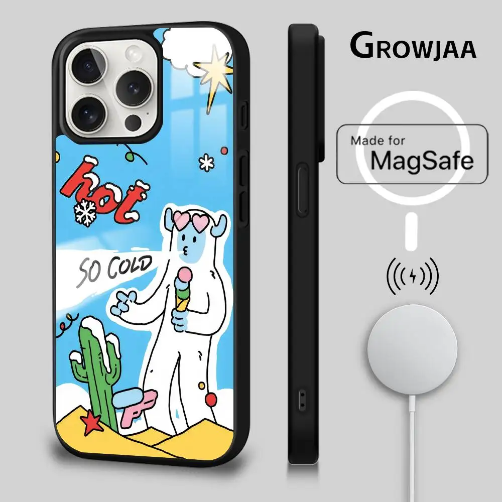 

Cute Cartoon Winter phone case for iPhone 17 16 15 14 13 12 11 Pro Max Plus Mini Magsafe Magnetic Wireless Mirror Funda