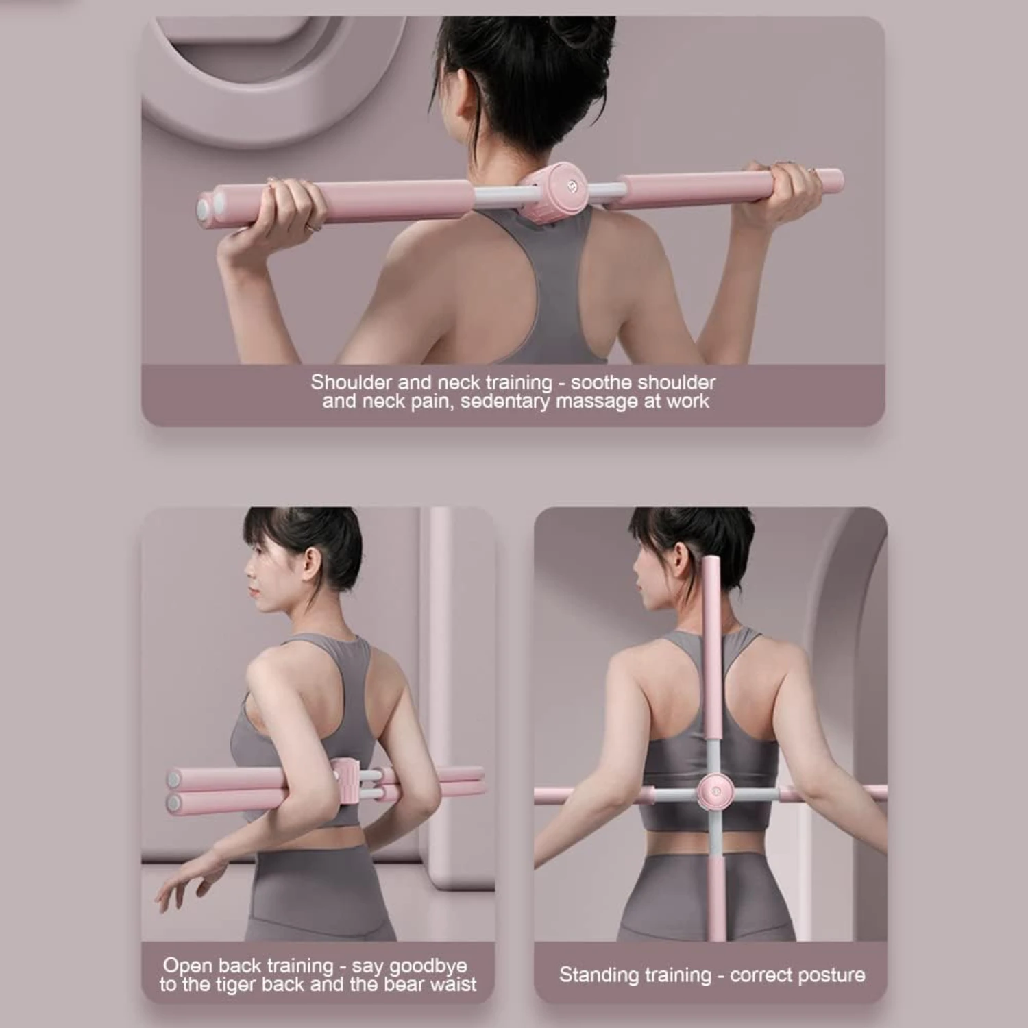 Enhanced Superior Gray Adjustable Corrector Yoga Sticks - Ultimate Premium Trainer for Open Shoulders and Hunchback. Retractable