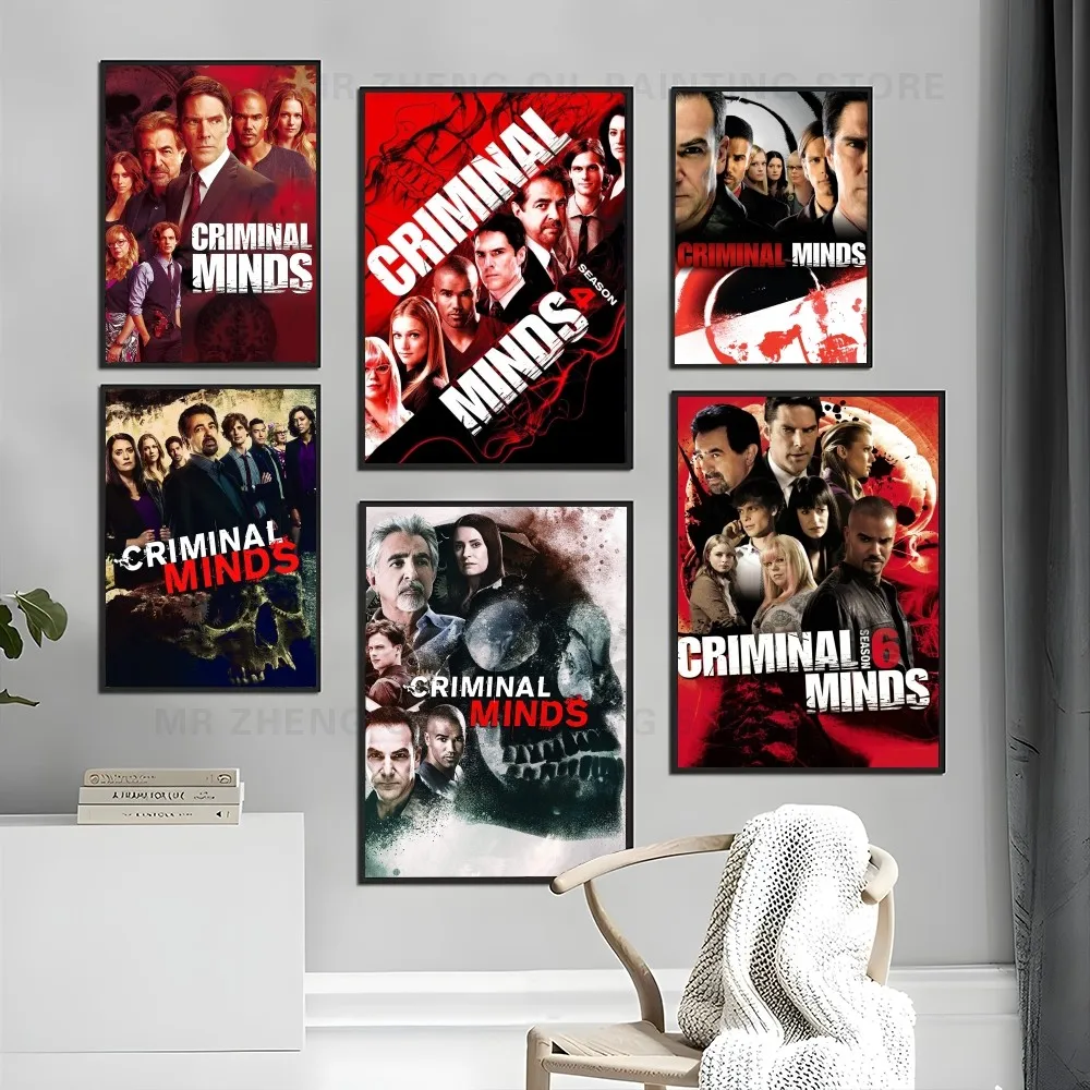 1PC Hot Movies  Poster Self-adhesive Art Waterproof Paper Sticker Coffee House Bar Room Wall Decor Criminal Minds