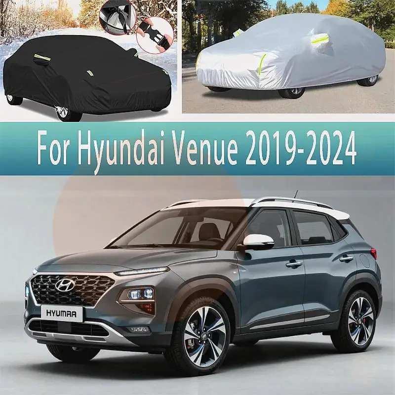 

For Hyundai Venue 2019 2024 Outdoor Protection Waterproof Dustproof Full Snow Cover Sunshade Exterior Car Accessories Car Cover
