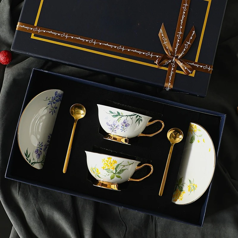 

Exquisite British Afternoon Tea Set Premium Ceramic Water Cups Stylish Souvenir Perfect Gift for Any Occasion