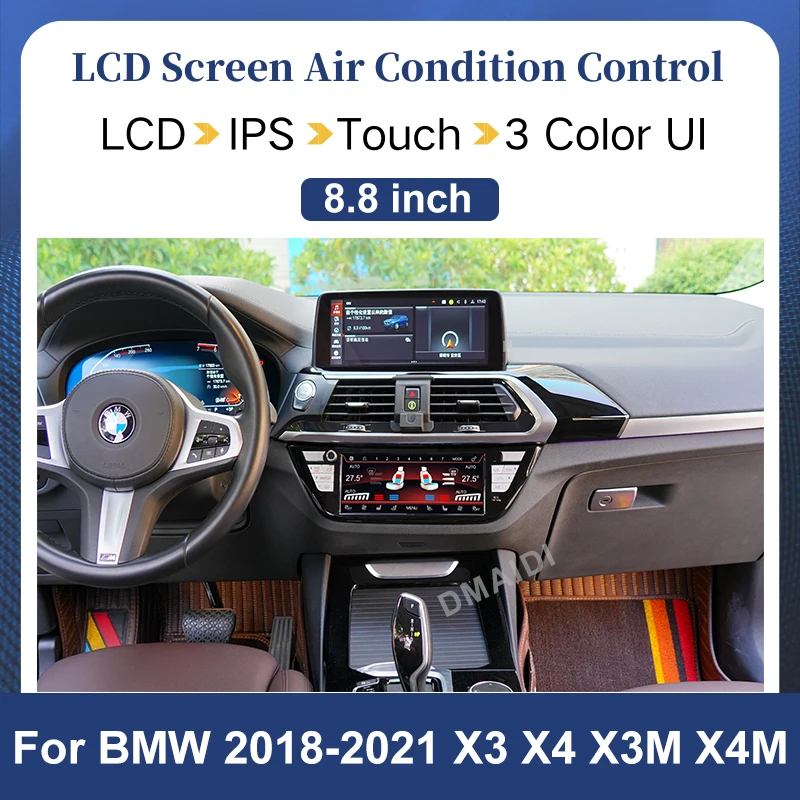 LCD Digital AC Panel Display Screen For BMW X3 X3M G01 G08 F97 X4 X4M G02 F98 2018-2022 Voice Air Conditioning Control Touch