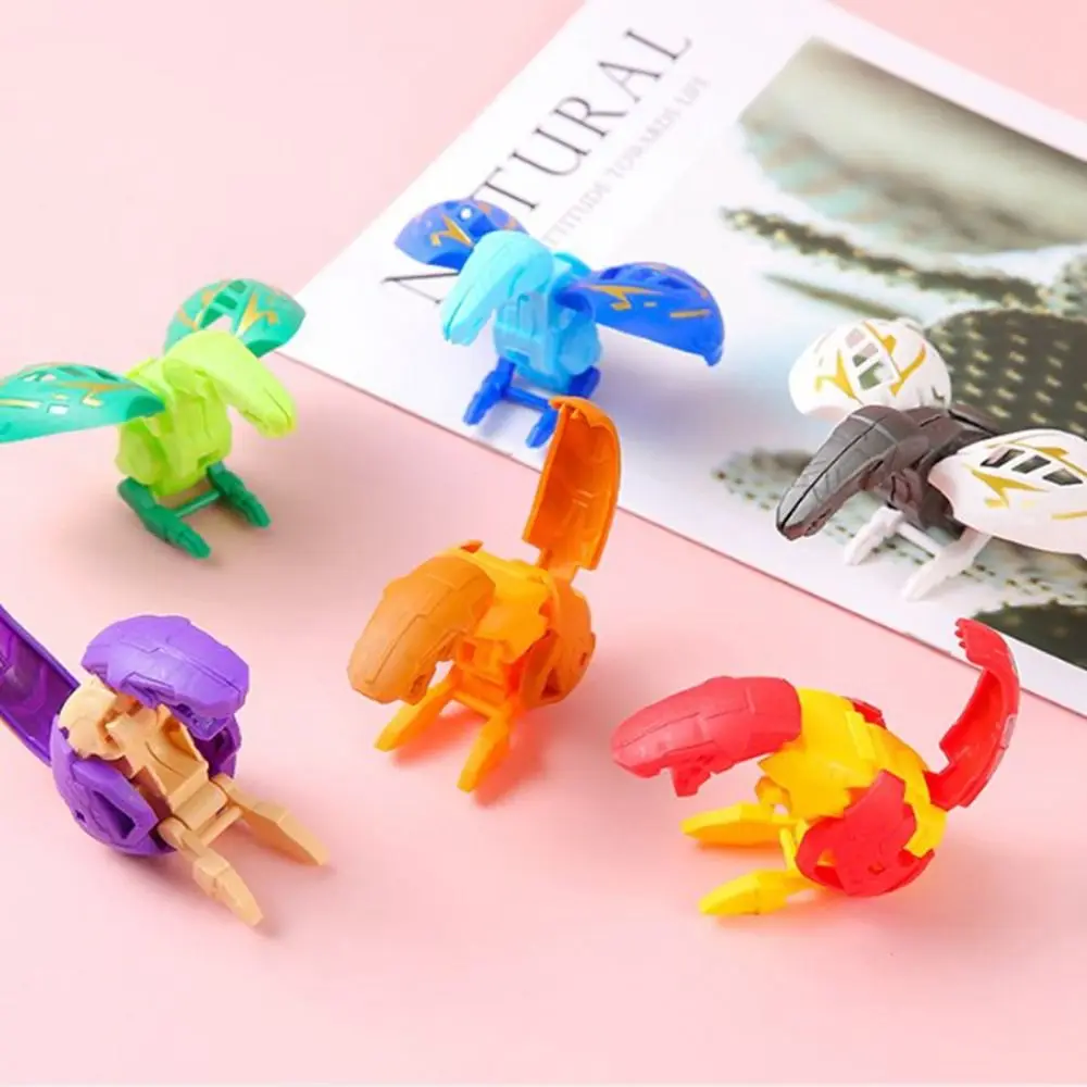 Oeufs transformés de dinosaure en plastique, 5 pièces, couleur aléatoire, Simulation multi-styles, déformation d'œuf de dinosaure