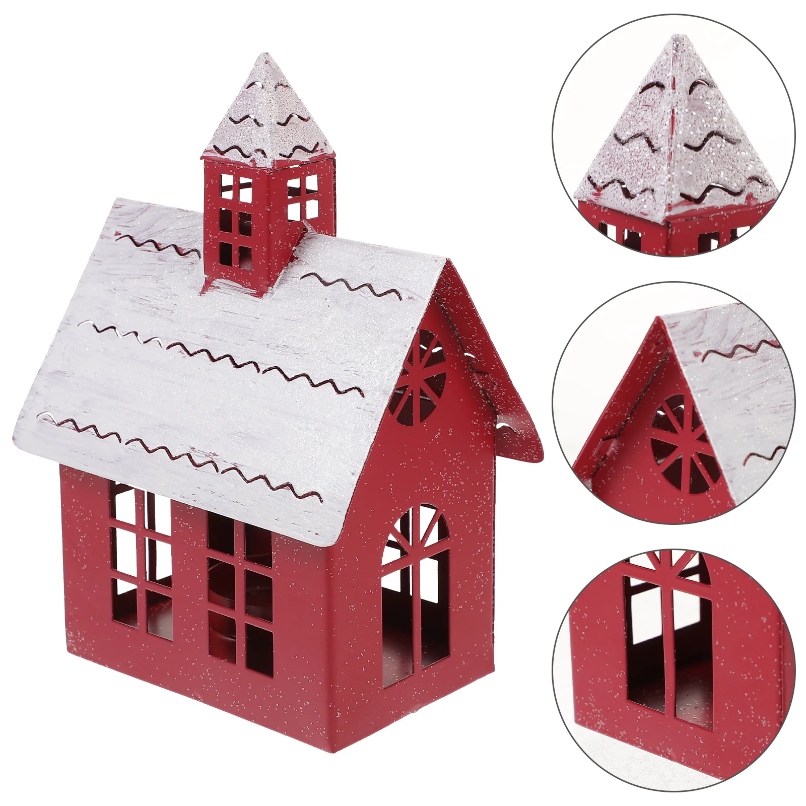 

Christmas Iron Tabletop Igloo Ornaments Lantern Desktop Village Xmas Decor House Holder