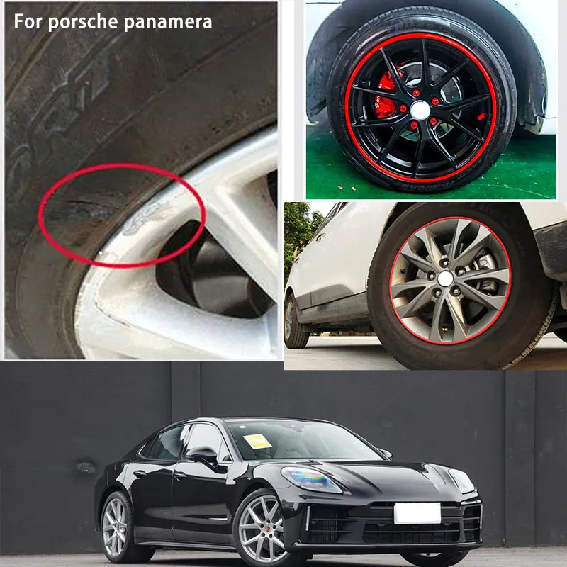 For porsche panamera Car Wheel hub Protective Ring wear-resistant decoration parts tire anti-leakage anti-collision rubber strip