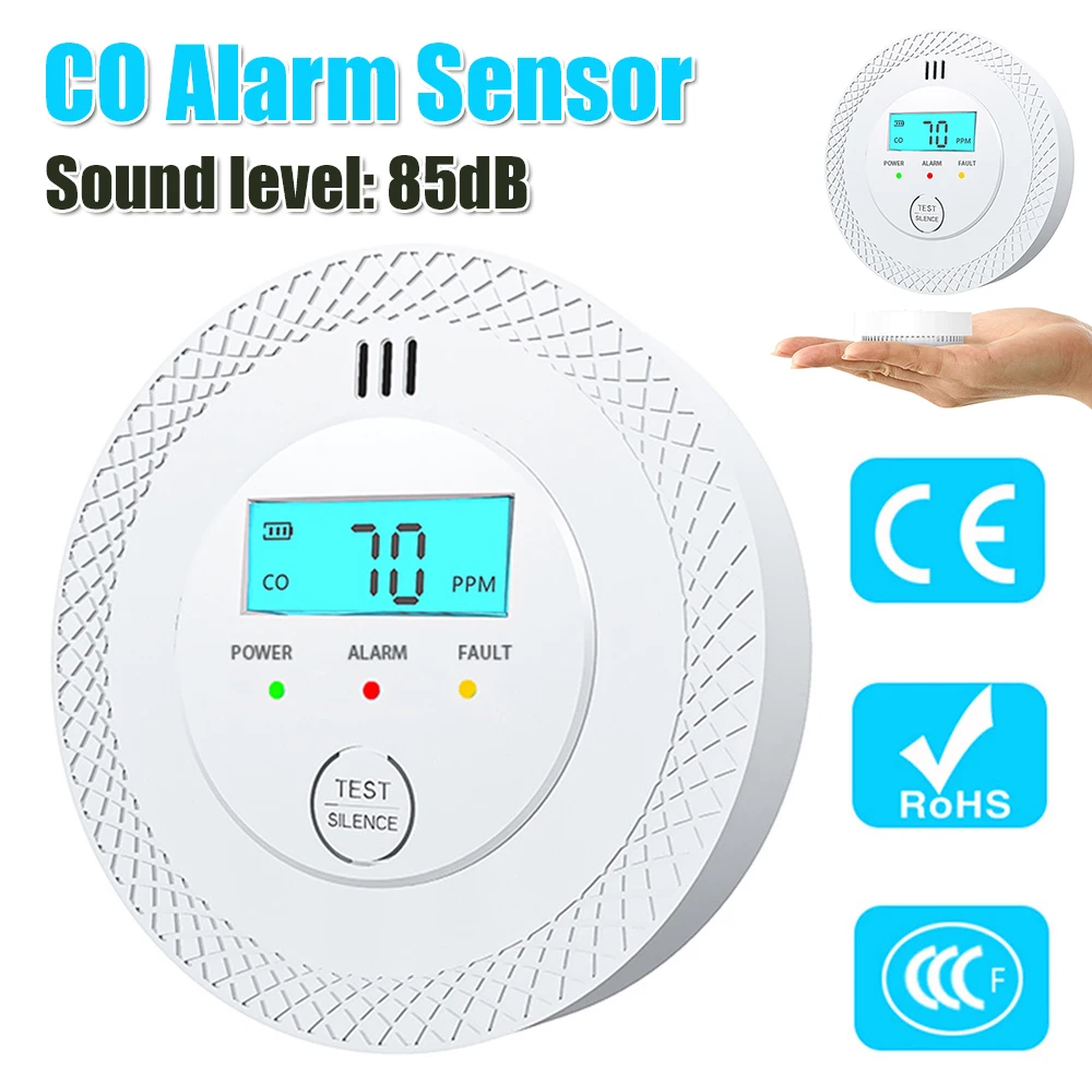 

CO Alarm Sensor 85dB High Sensitive Warning Carbon Monoxide Alarm Detector Battery Powered Carbon Monoxide Detector Alarm