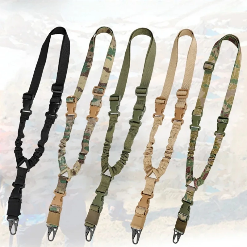 Outdoor Tactical Harness Single-Point CS Gun Rope Diagonal Safety Rope Unisex Camouflage Tactical Belt for Hunting Sports