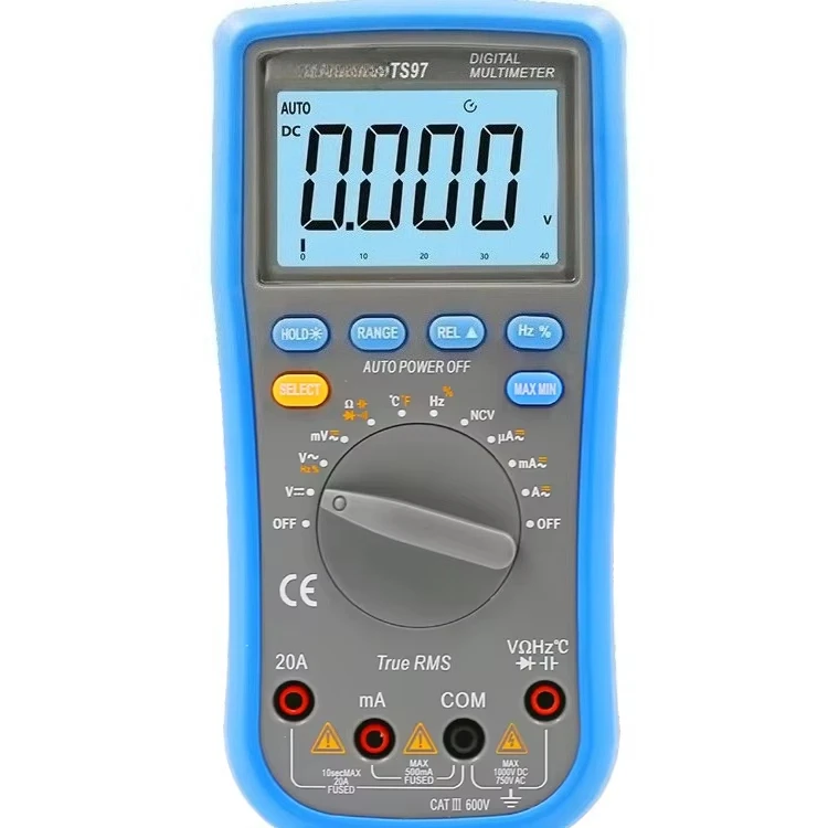 TS97 Digital Multimeter Auto Range True RMS 4000 Counts Test Resistance Capacitance Voltage Current Meter