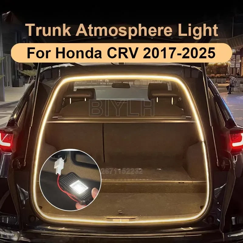 For HONDA CRV 2017-2025 Car LED Trunk Light Interior Atmosphere Light Customized Tail Box Lighting Welcome Light Car Accessories