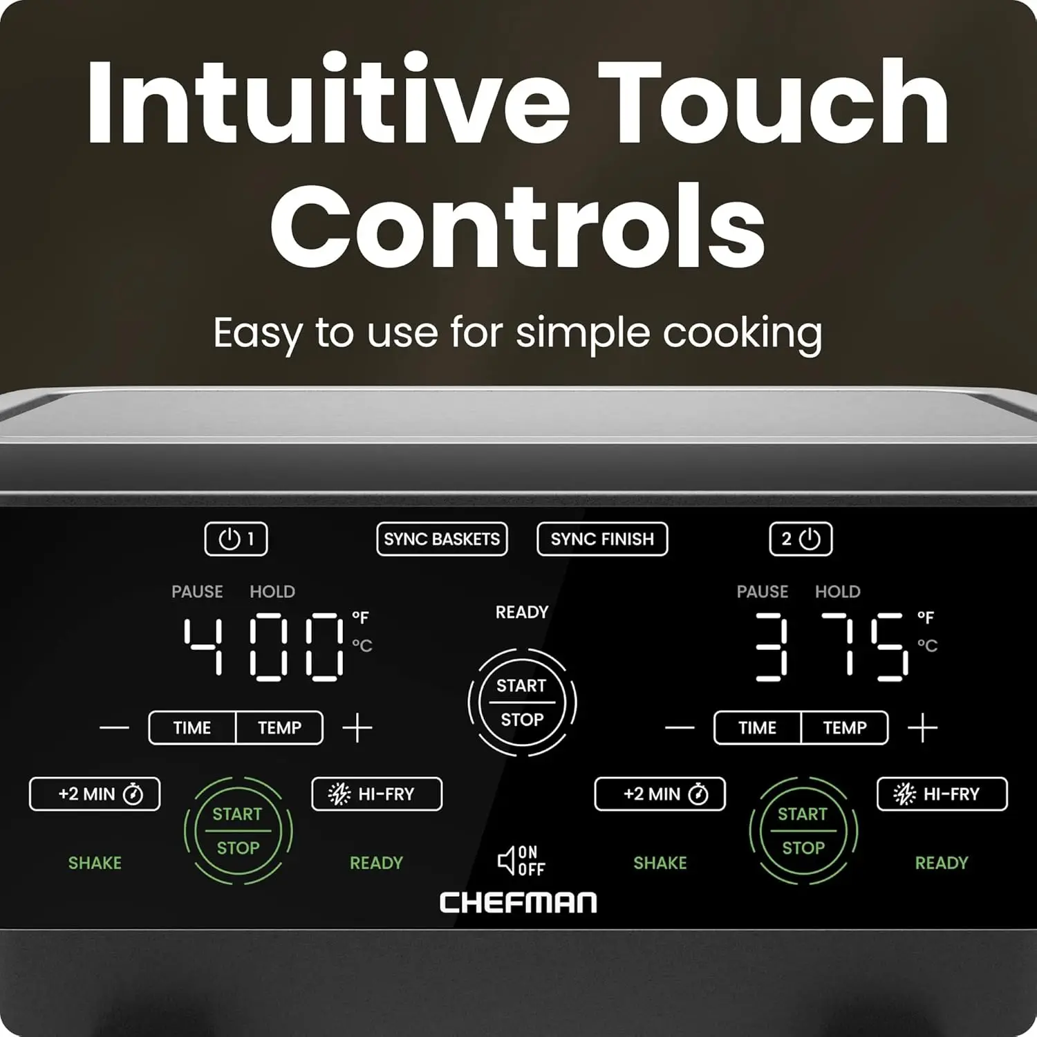 6 クォート デュアル バスケット エアフライヤー、2 つのノンスティック バスケット、デジタル タッチ、イージー ビュー ウィンドウ付き - ブラック