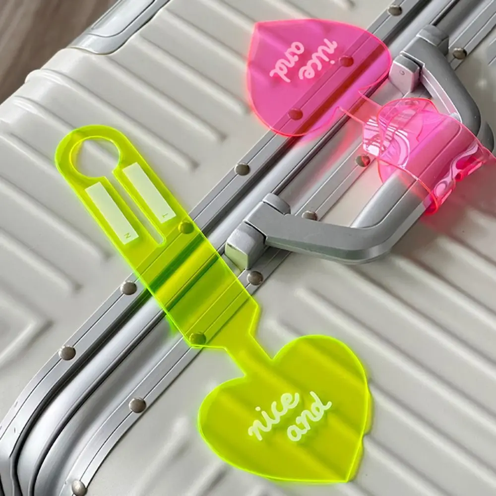 Fluorescent Baggage Tag Portable Anti-lost PVC Suitcase Label Travel Colorful Luggage Tag