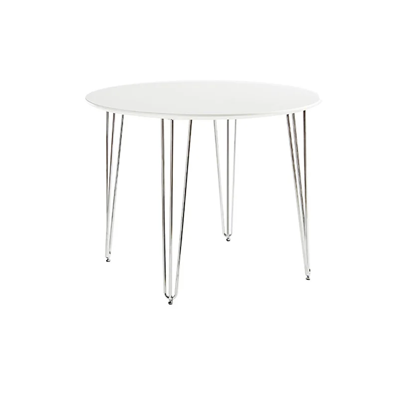 

Nordic small apartment restaurant round table wrought iron dining table cafe negotiation table Eames small