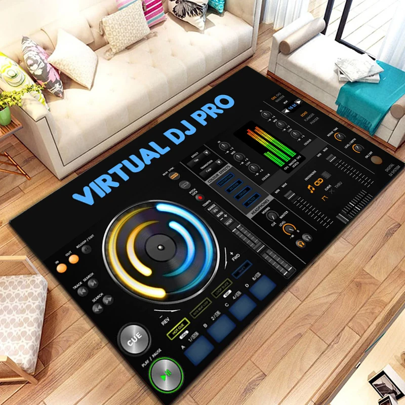 3D DJ Music Screen Keyboard Area Rug,Carpet Rug for Living Room Bedroom Sofa Doormat Decoration,Kid Play Non-slip Floor Mat Gift