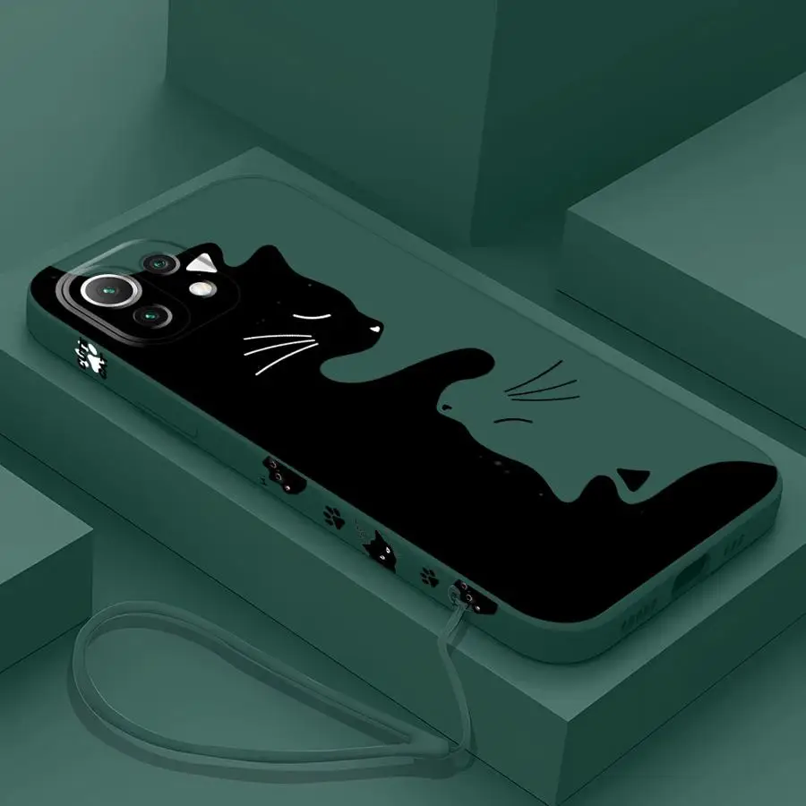 

Cute Cartoon Cat Phone Case for Xiaomi Mi 11 Lite 12T 11T Pro 13 5G Poco X3 NFC X3 X5 X4 F5 Pro F4 Silicone Cover