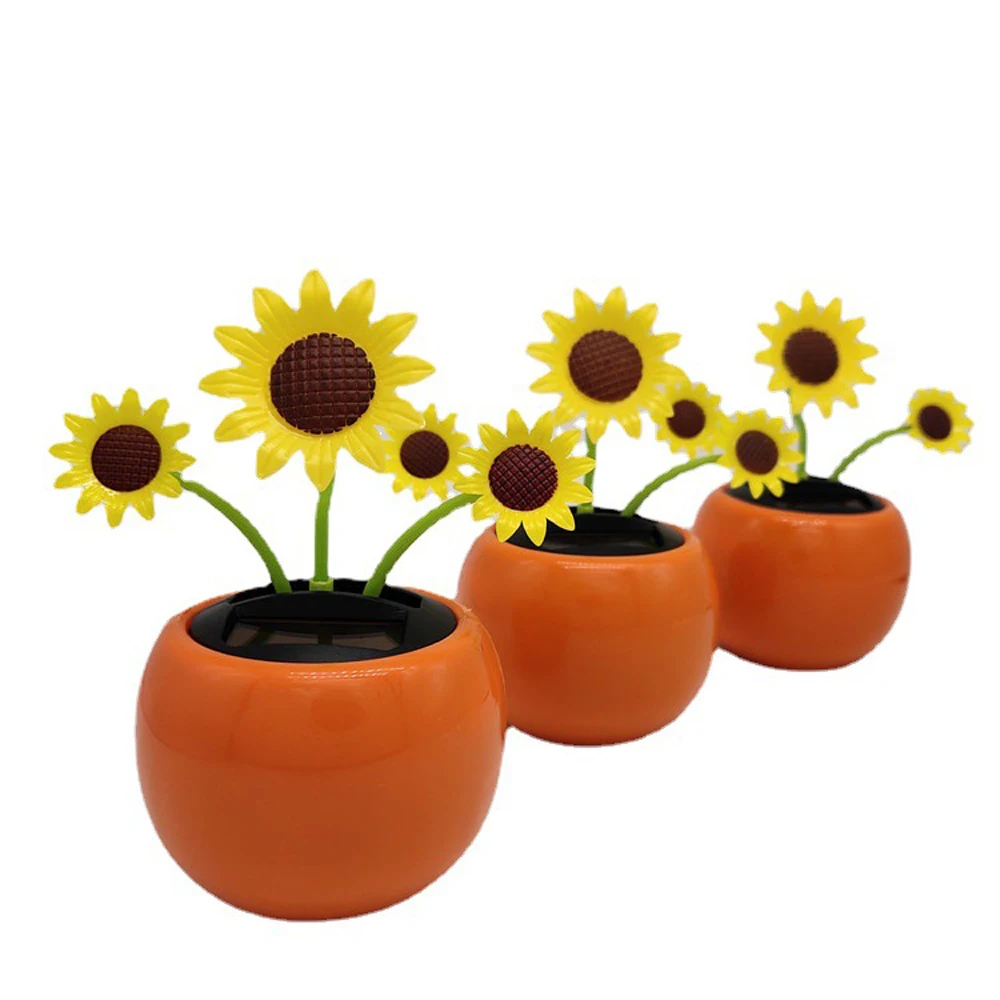 Desk Decor Office Bobble Car Dashboard Decor Swing Toys Honey Bee Dancing Sun Flower Solar Toy Sunflower Ornament Solar Powered