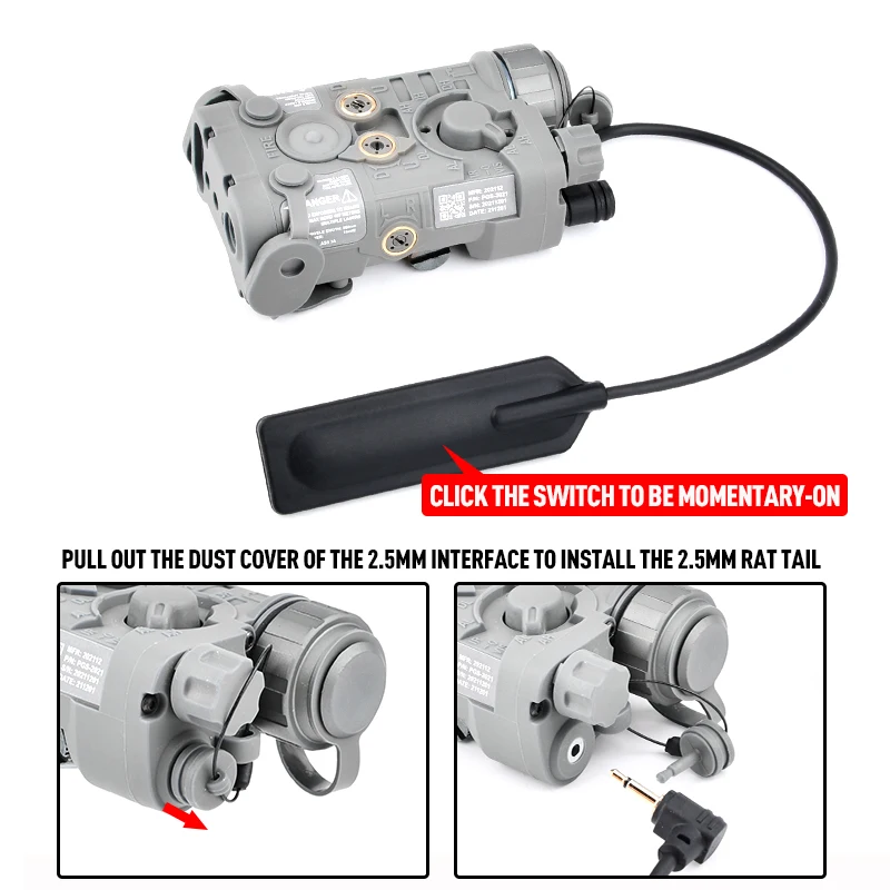 Imagem -05 - Visão Laser para Caça Rifle Arma Airsoft Funcional Vermelho Verde Azul Ponto Sight Strobe Peq Luz 15 Fit 20 mm Rail Novo L3-ngal-ir