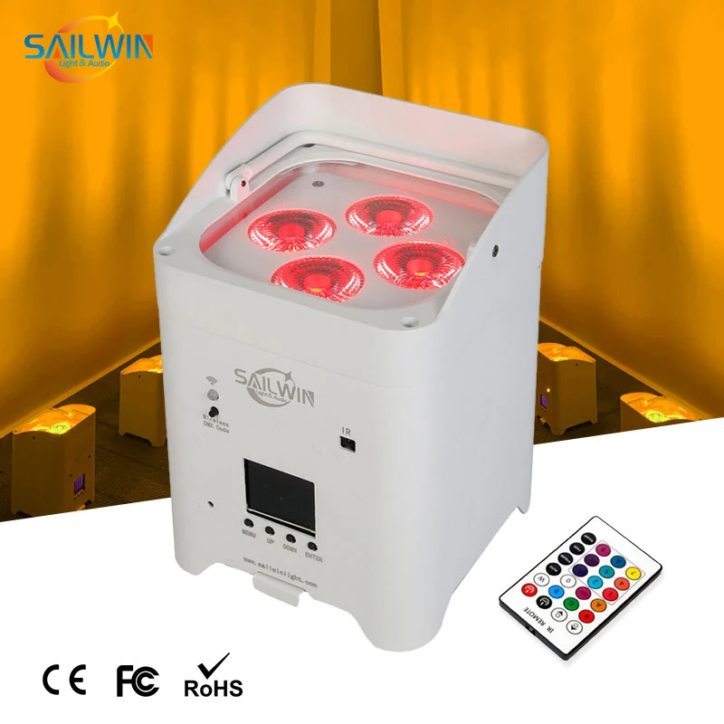 Sailwin Party 4x18w Rgb 6 في 1 Led Par Light بطارية لاسلكية للتحكم عن بعد