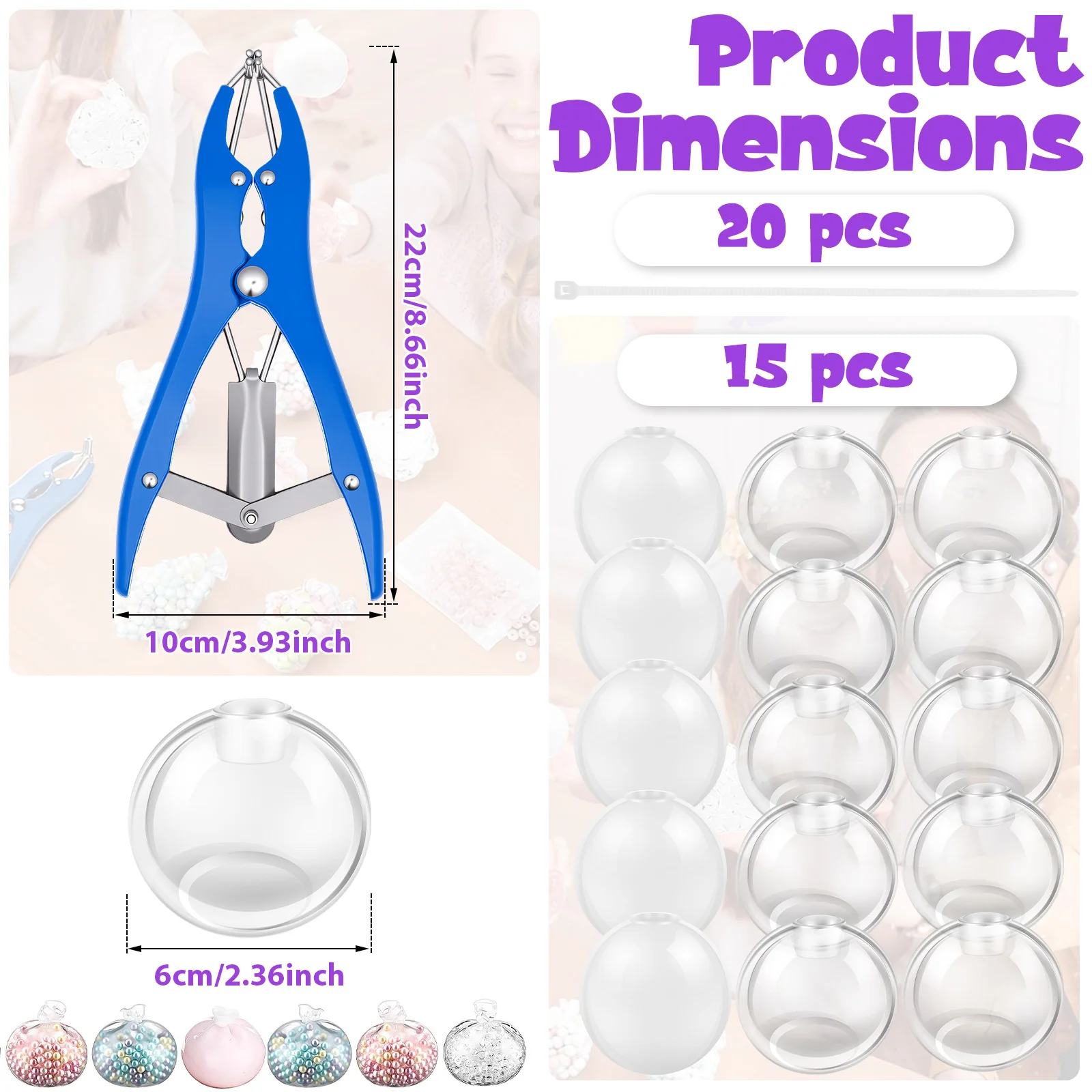 1 Set DIY Stressball-Bastelset: Handgemachtes Squishy-Angstlinderungsspielzeug mit Expander-Werkzeugen – Weiches DIY-Stressball-Kit für Erwachsene zum Basteln – Detail 4