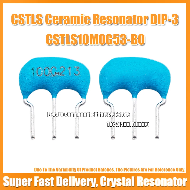 (10PCS) CSTLS10M0G53-B0 10M 10MHZ 10.000MHZ MuRata Ceramic Resonator DIP-3 SIP-3-2.5MM ±0.5% 15PF