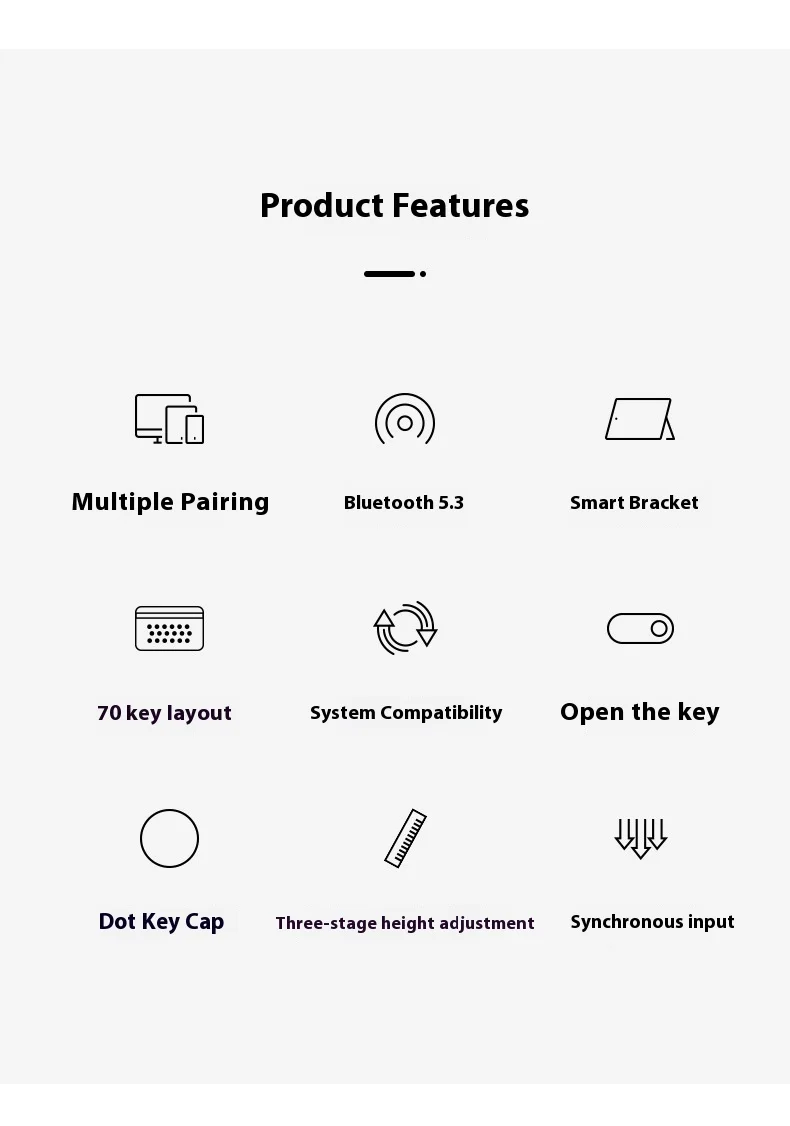 Actto B306 Bluetooth Wireless Keyboard Retro Office Circular Key Stand Slot Customized Keyboard for PC Gamer Accessories Gifts