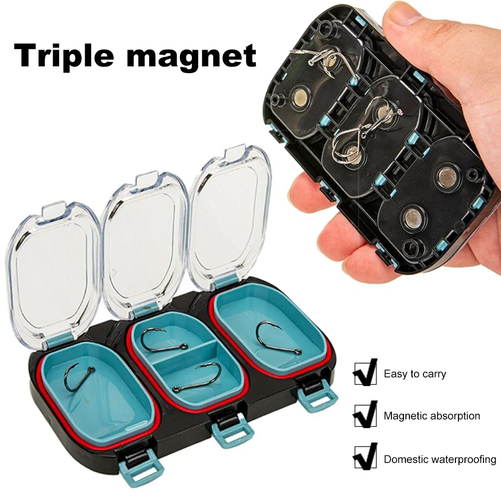 Magnetic Fishing Hook Outdoor Fishing Gear Accessories Box Waterproof Outdoor Fishing Box for Bass Carp Fishing Accessories