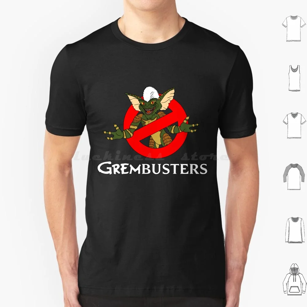 Grembusters! T Shirt Big Size 100% Cotton Gremlins Ghostbusters Gremlin Ghost No Ghost Logo Stripe Gizmo Slimer Ghost Busters