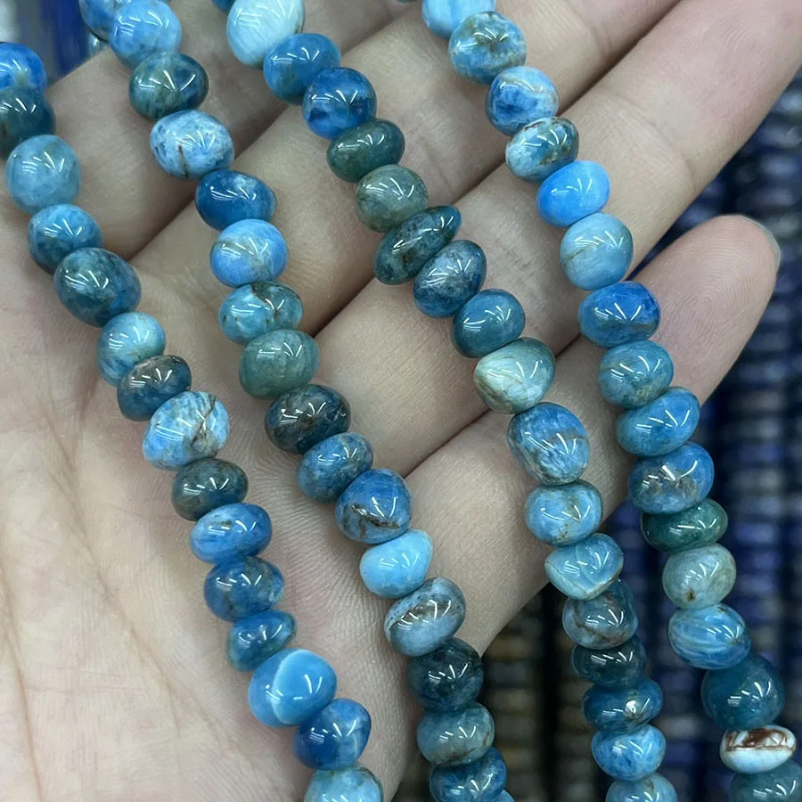 

Natural Crystal Blue Apatite Irregular Shape Stone Loose Bead For Jewelry Making DIY Necklace Bracelet Accessory15''6-10mm