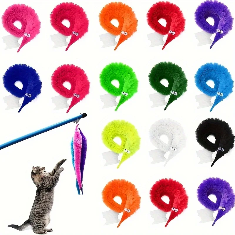 12Pcs Fun Worm Magic Props Pet Toys for Children Kids Beginners Wiggly Twisty Worm with Invisible String Party Games Trick Toys