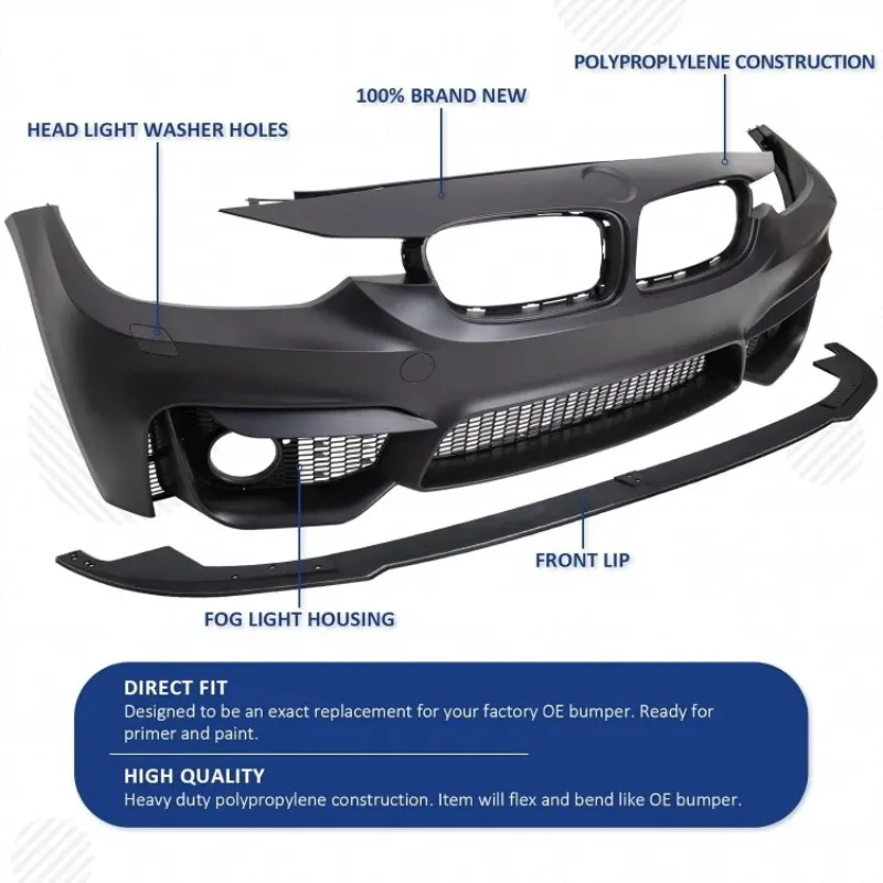 المصد الأمامي طراز F80 M3 مع فتحات PDC مناسبة لـ 2012-2018 BMW F30 F31 3 Series Sedan Wagon Popular #4