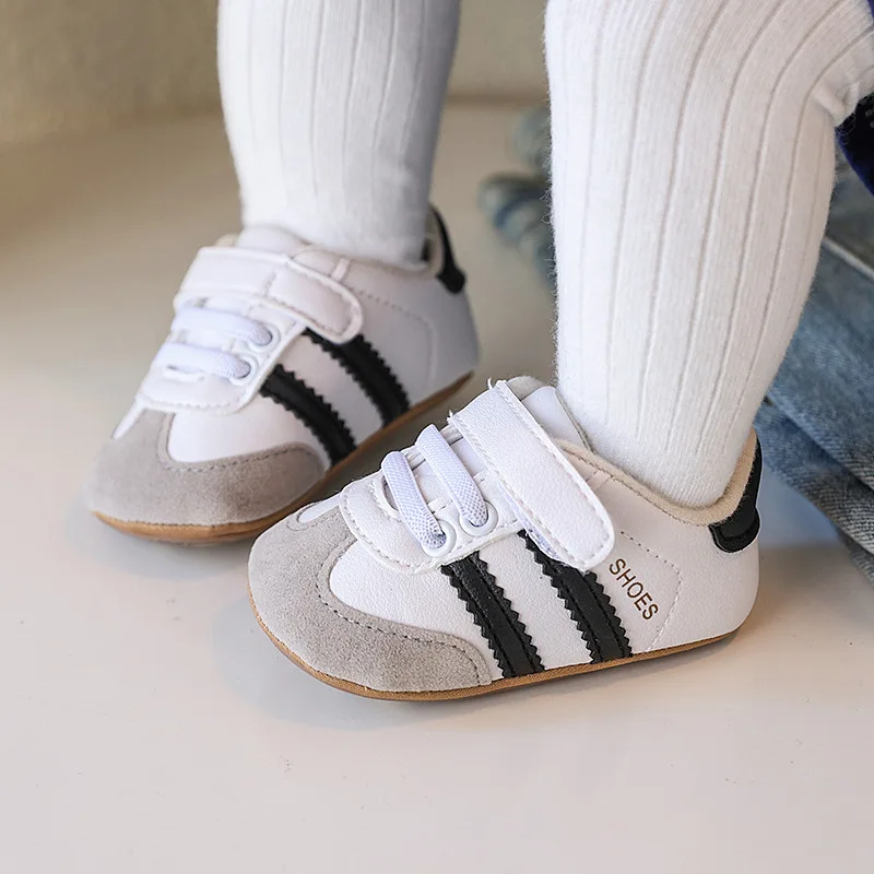 Spring and Autumn Baby Trendy Sneakers 0-12 Months Baby Comfortable Anti slip Learning Shoes