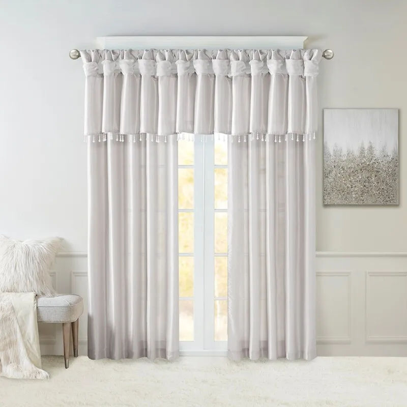 

Twist Tab Lined Window Curtain Panel Silver 50x95