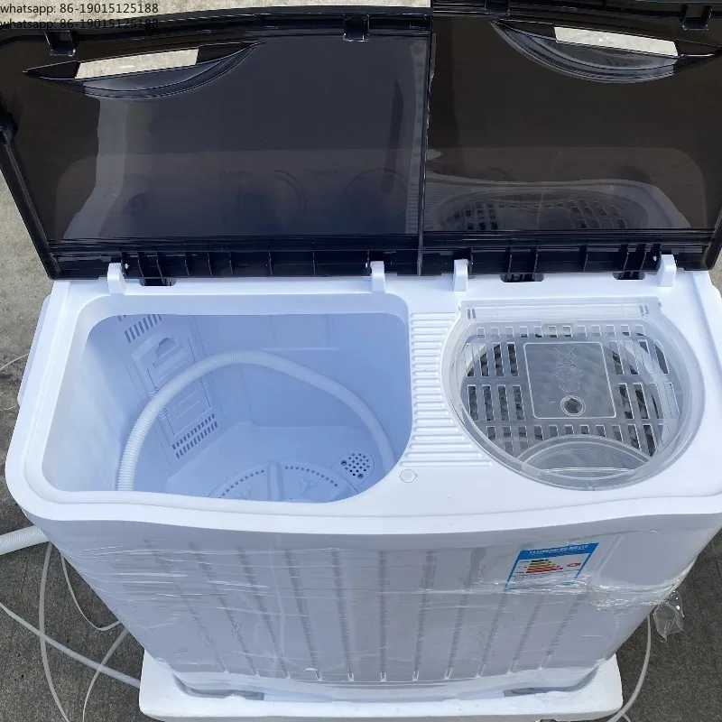 Double bucket semi-automatic overhead washing machine, brand new, plastic shell, suitable for outdoor use at home