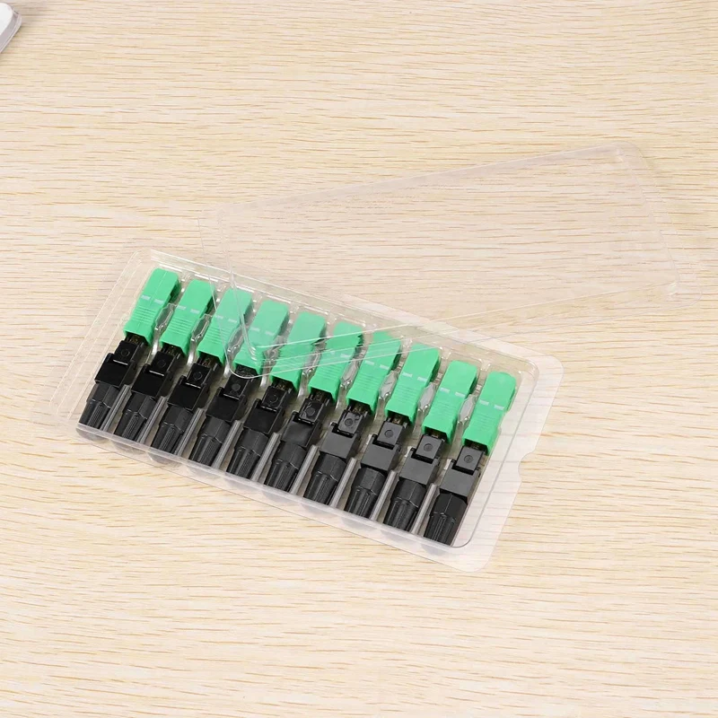 30Pcs Sc/Apc Fiber Optic Connector Embedded Single Mode Component Fiber Optic Quick Connector-Black + Green