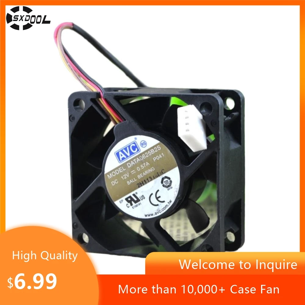 

Data0625b2s 60mm Axial Fan for AVC 12v 0.57a 6cm 60X60X25mm Dual Ball Bearing