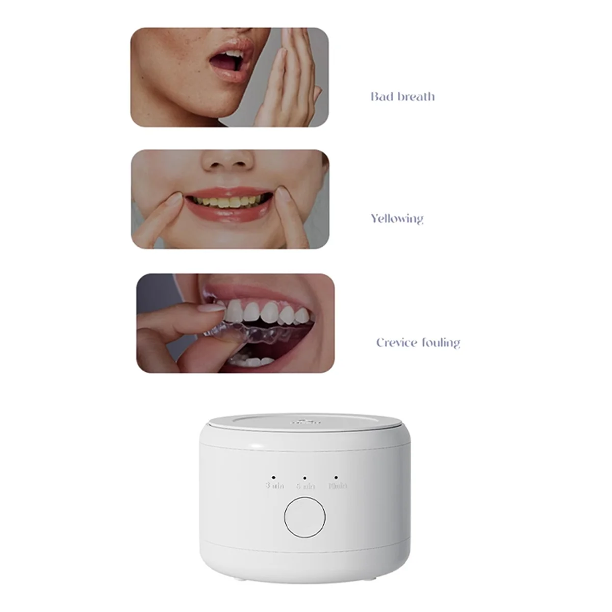 

HOT Portable Ultrasonic Retainer Cleaner Machine for Dentures Retainer Mouth Guard Aligner Whitening Trays Oral Supplies