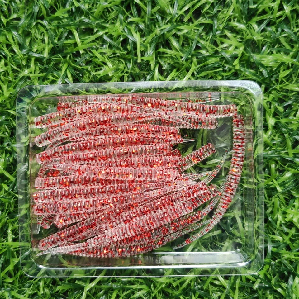 30 Stück/Box Angelköder 50mm/60mm 0,3g/0,45g AJING Nadelschwanz-Weichköder Rockfish Meeresköder Leuchtender Kunstköder – Detail 8