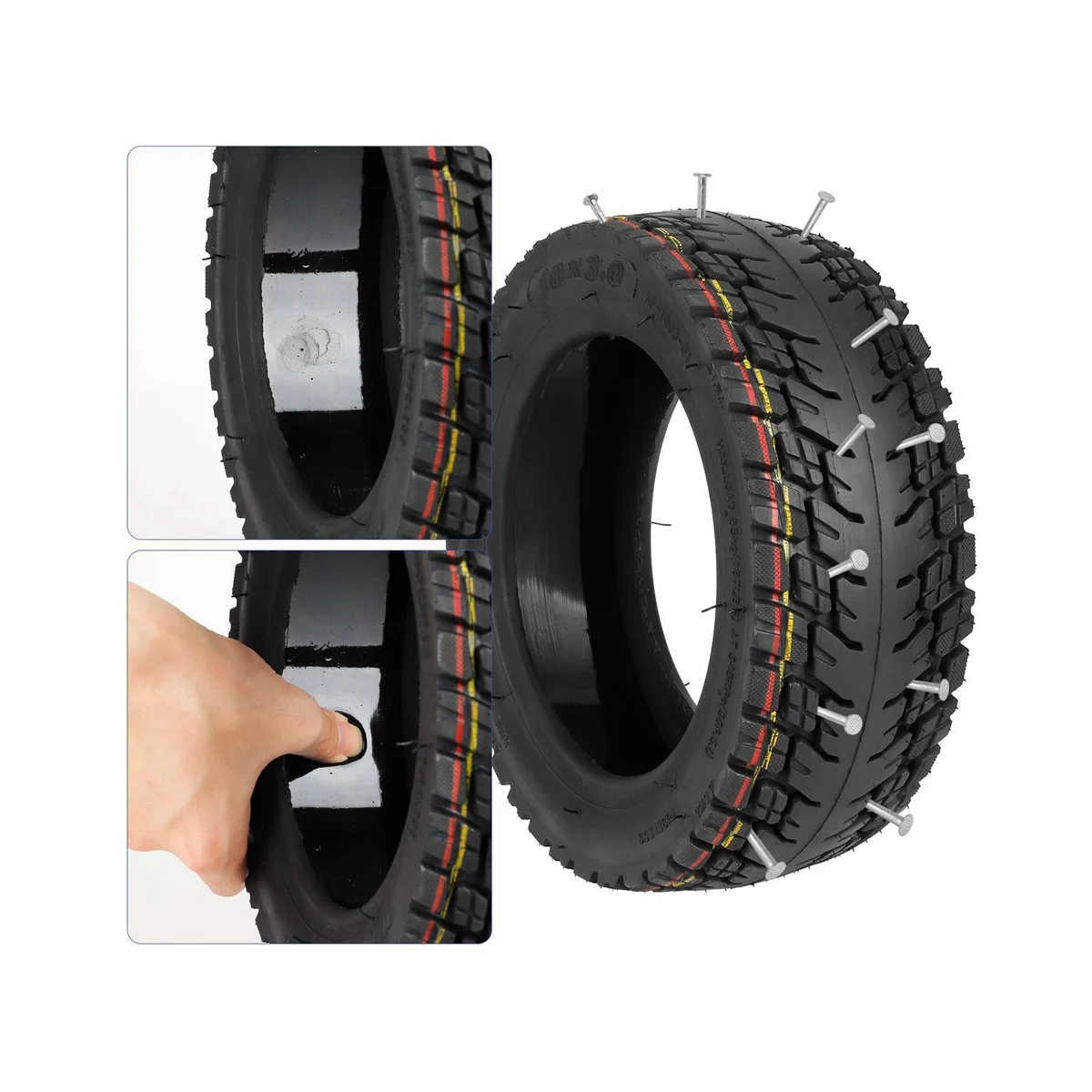 10X3 Self-Repairing Off-Road Vacuum Tires Are Compatible with 10-Inch 255X80 and 80/65-6 Explosion-Proof Vacuum Tires