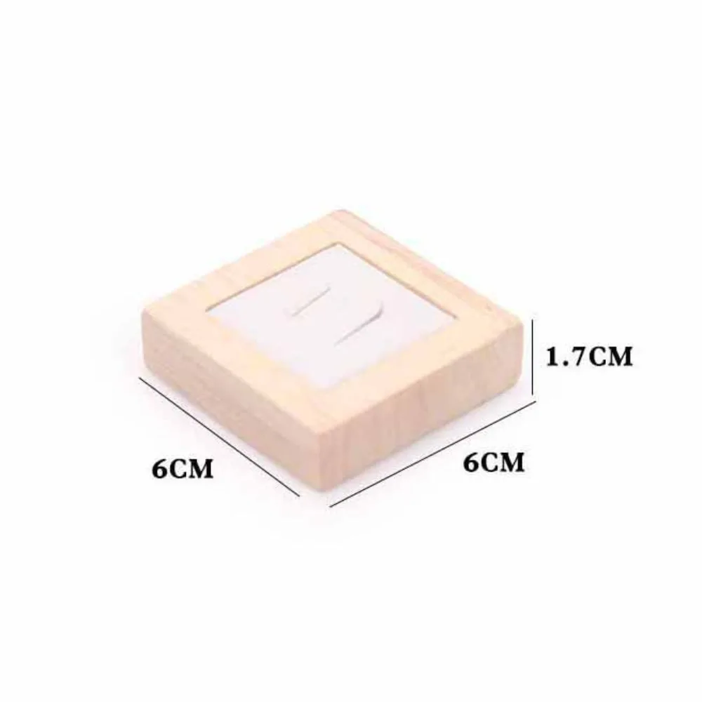 Caja de soporte para anillos, accesorios de joyería de madera, exhibición de joyería, pendientes de Color sólido, organizador de anillos, mostrador, accesorio de joyería