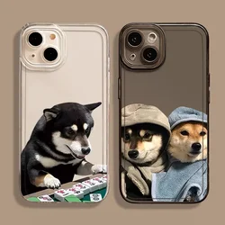 Cute Cartoon Animal Shiba Inu Dog Phone Case for IPhone 16 15 14 13 12 Mini 11 Pro Max X XR XS SE2 7 8 16 Plus Soft Clear Covers