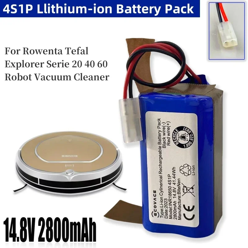 100% New 14.8V 2800mAh Da Tian Gong plug Battery For Rowenta Tefal Explorer Serie 20 40 60 Robot Vacuum Cleaner Battery