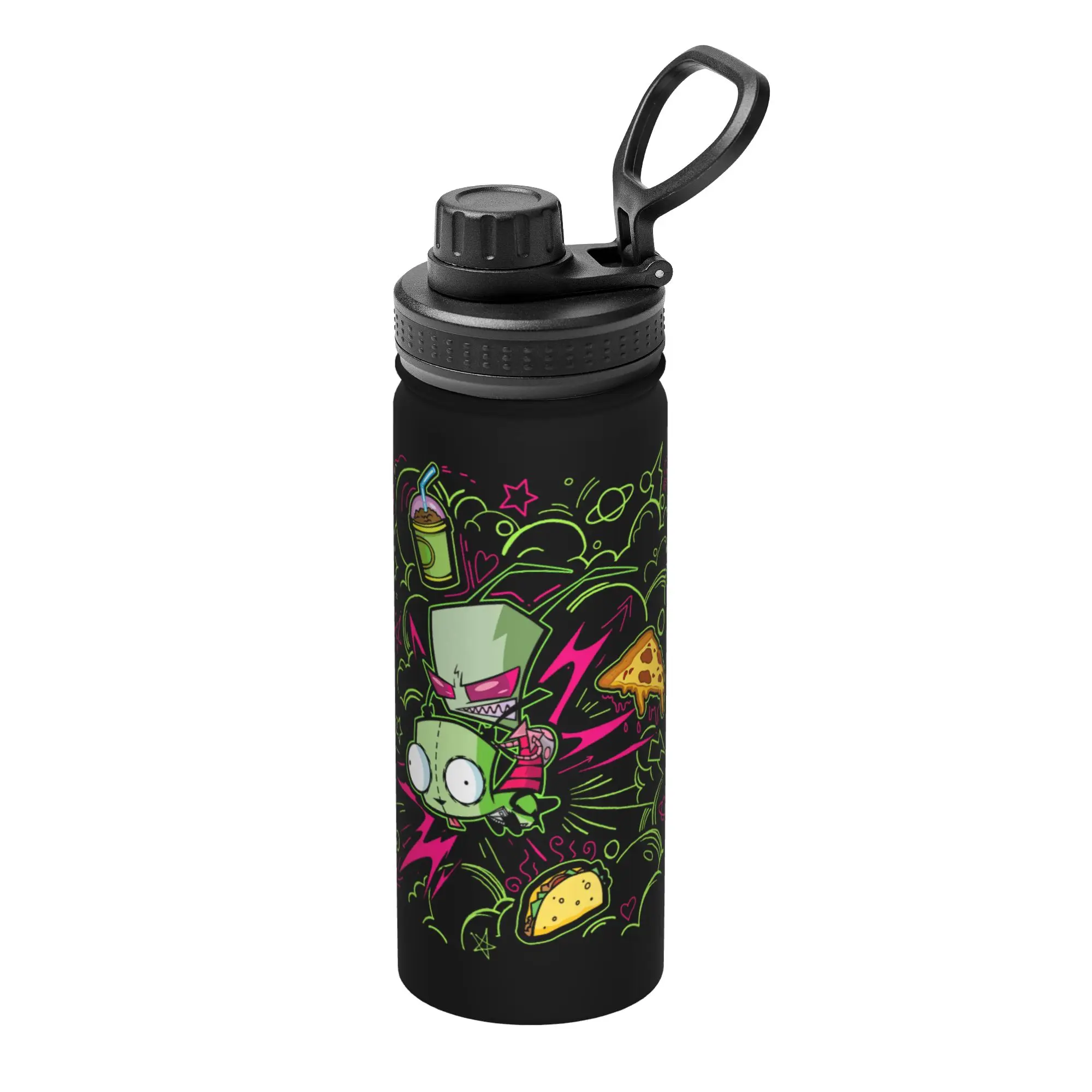Cartoon Invaders Zim Gir 18OZ Sports Insulated Kettle  Coffee Cups Vacuum Flask Double Wall Mug 18OZ