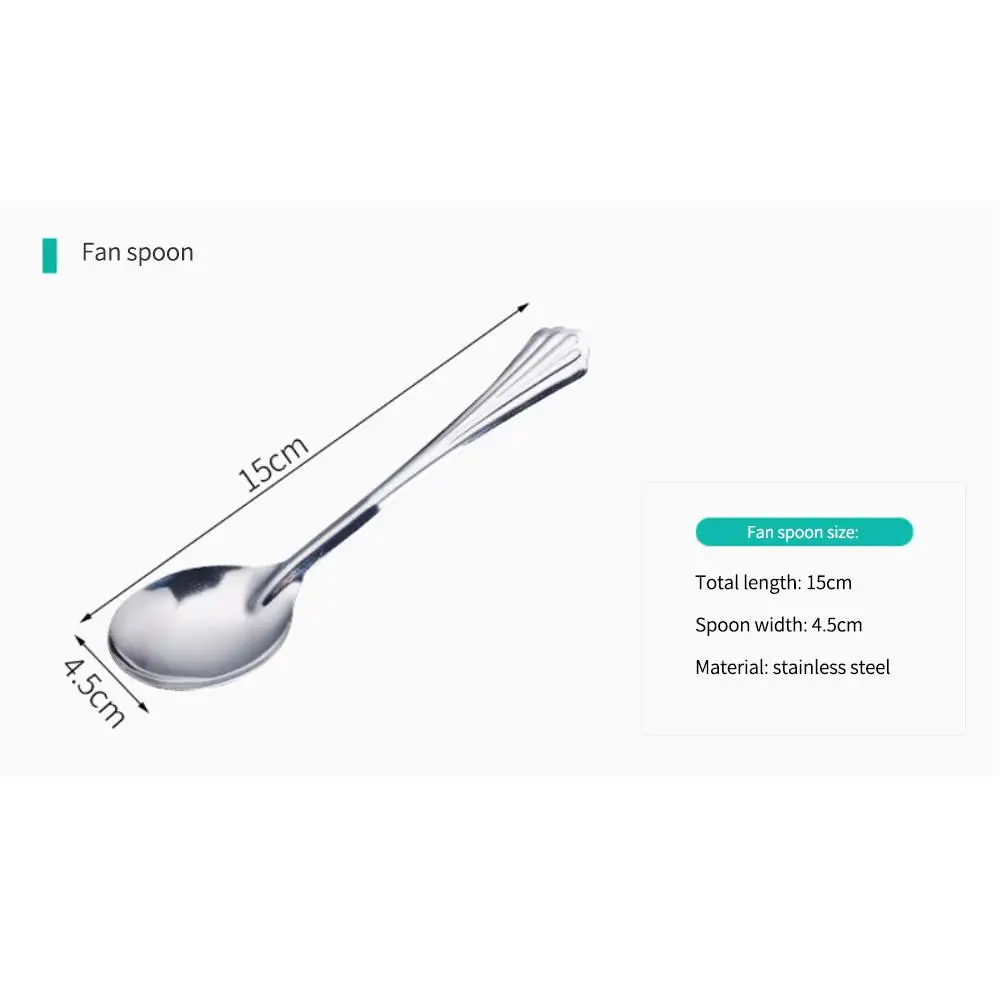 1~10PCS Stainless Steel Spoon Tableware Soup Rice Tableware Flat SpoonFlat Spoon Chinese Deepened Large Capacity Spoon Mirror