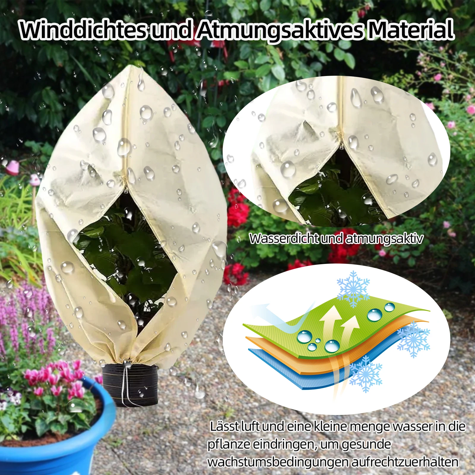 2pcs/set Versatile Application Frost Protection Cover For Different Plants Breathable Pot Plant Bag