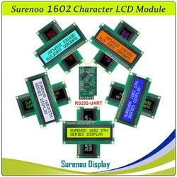 Surenoo-Panneau d'affichage LCD Tech, écran LCM, blanc, rouge, vert, Rick on, noir, parallèle, IIC, I2C, VA, 162, 16X2, 1602, 5V