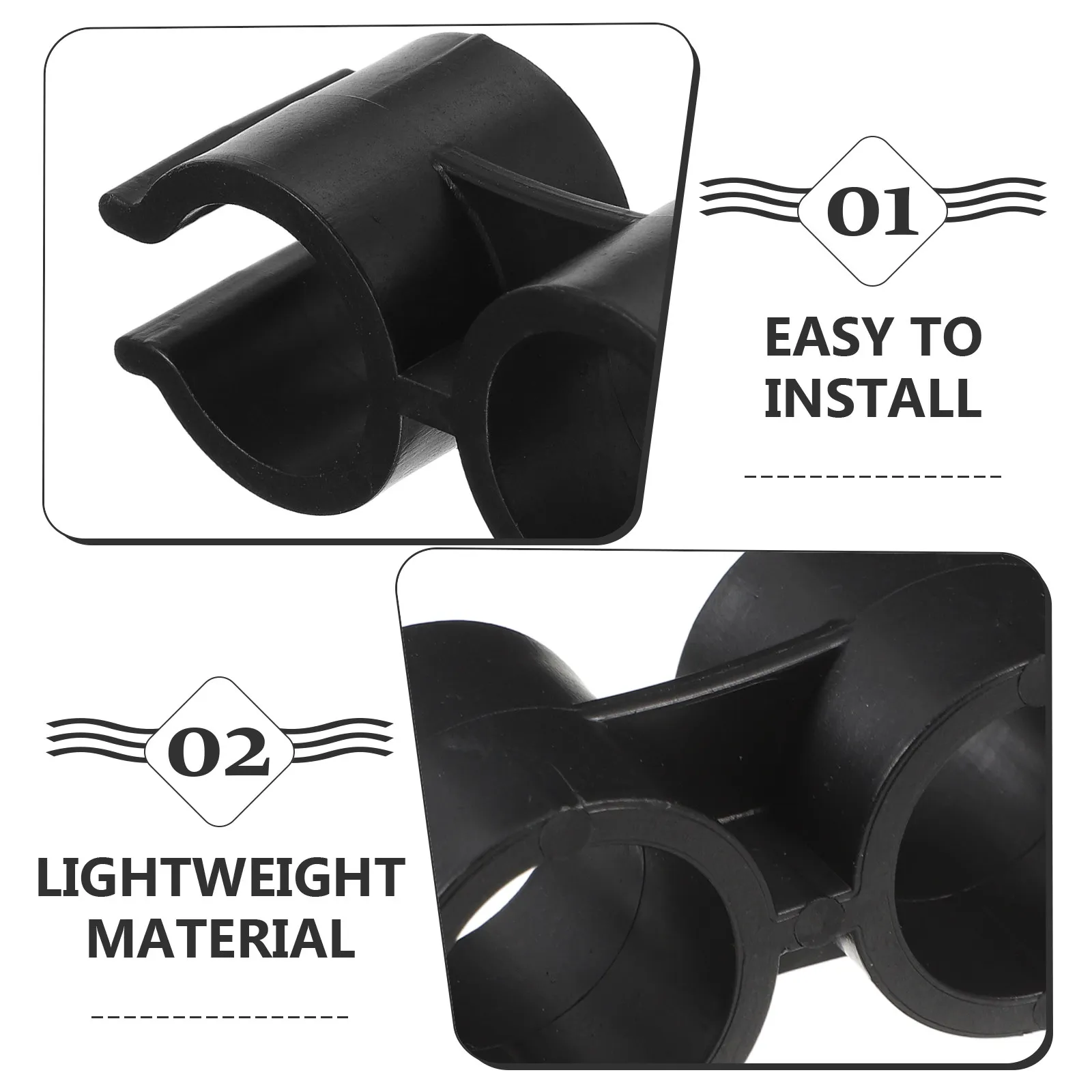 

4Pcs Dustpan Broom Buckle Plastic Double Tube Connection Clip Stable Hold Easy Install for Cleaning Tools Dog Kennel Panel Clamp