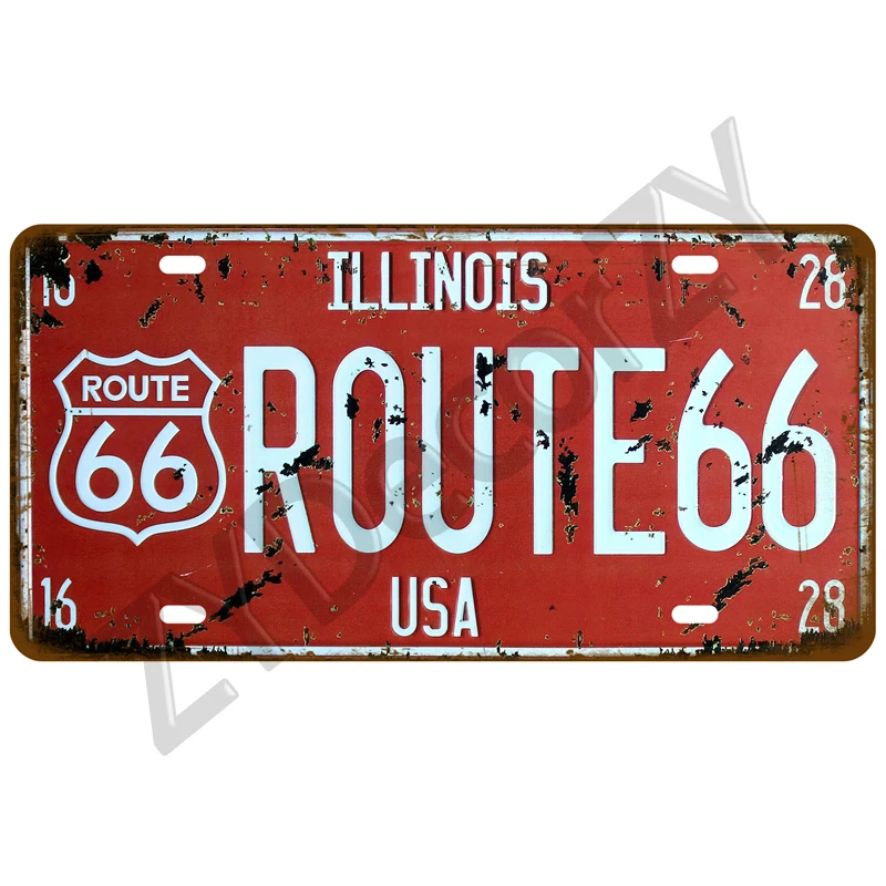 Car Metal Poster Tin Signs Home Wall Decor Route 66 Man Cave Plate Metal Sign Vintage Motorcycle For Garage Bar Pub Moto Club