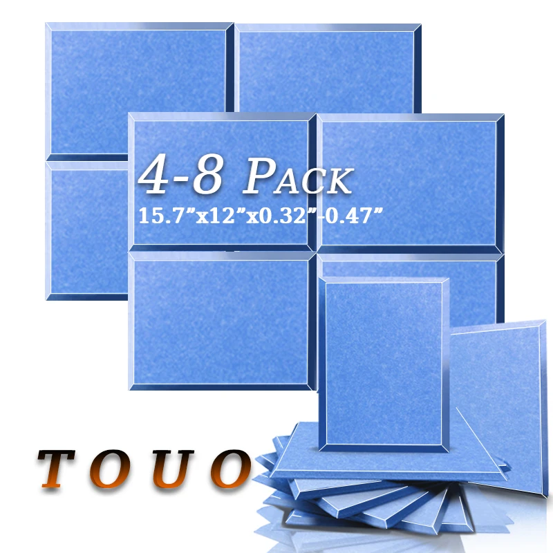 

TOUO 4/6/8 Pcs Rectangle Acoustic Panel Sound Insulation Ceiling High Density Sound Absorbing Material Ktv Acoustic Treatment